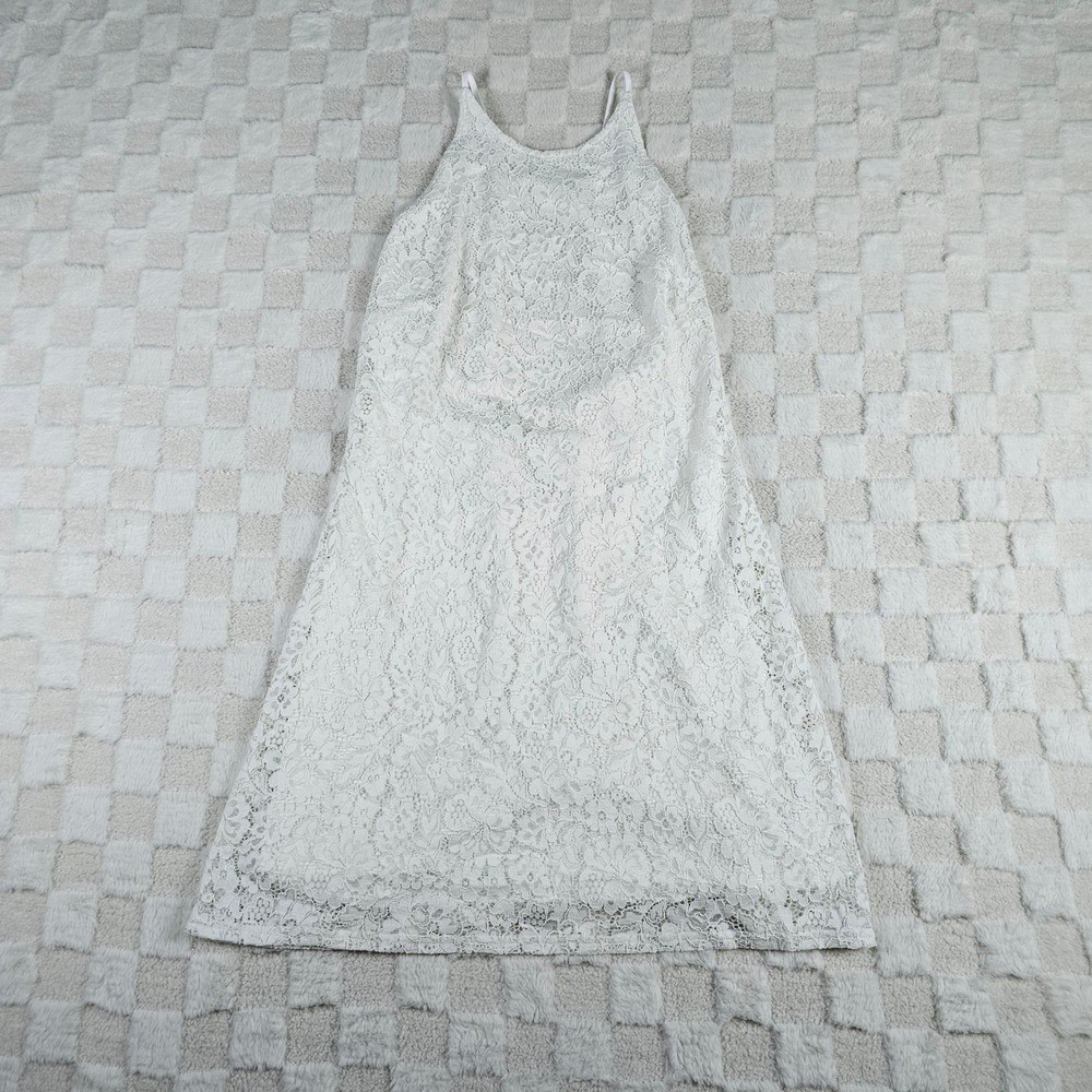 A New Day Womens White Lace Mini Dress Open Back Strappy Size M NWT